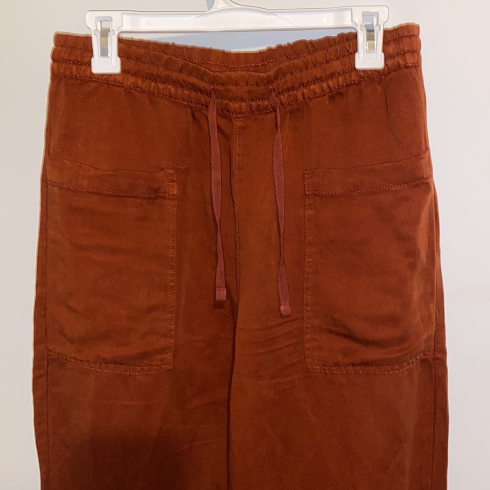 Zara Rust Color Linen Blend Pants - Gem
